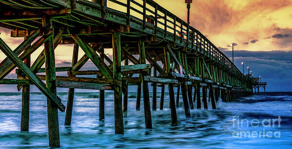 Pier Poster featuring the photograph Morning at Cherry Grove Pier by David Smith