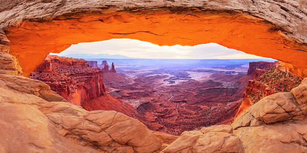Mesa Arch Poster featuring the photograph Morning Glow by Brad Scott