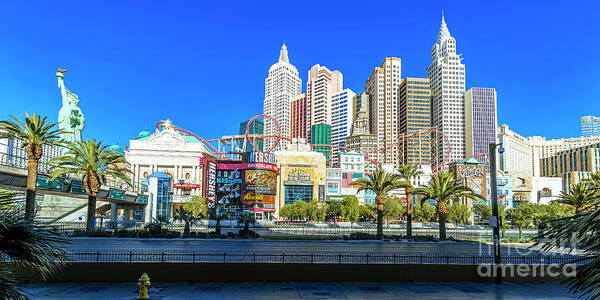 New York New York Casino Poster featuring the photograph New York New York Casino From the East 2 to 1 Ratio by Aloha Art