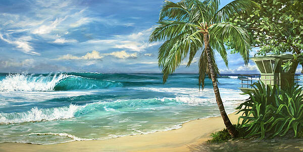  Hawaii Poster featuring the painting North Shore by Lisa Reinhardt