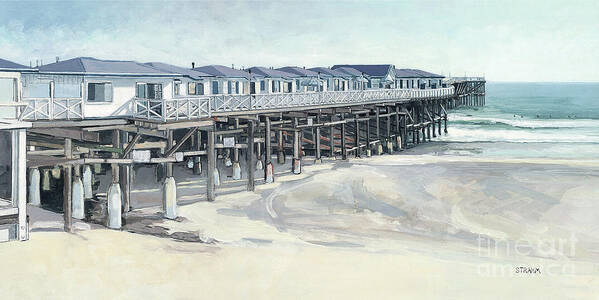 Crystal Pier Poster featuring the painting Crystal Pier Pacific Beach San Diego California by Paul Strahm