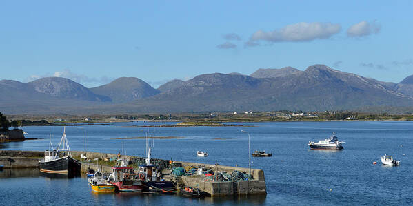 Ireland Poster featuring the photograph Panoramic View Roundstone Harbour by Terence Davis