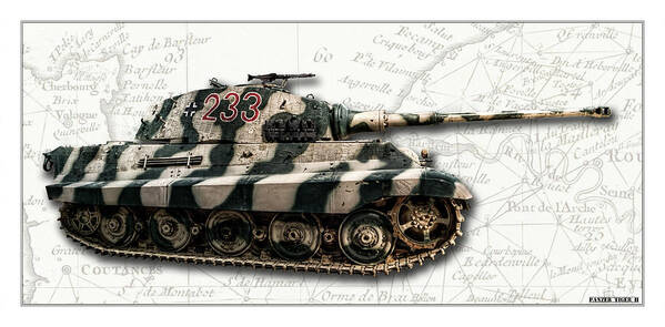 Panzer Vi Poster featuring the photograph Panzer Tiger II Side W BG by Weston Westmoreland