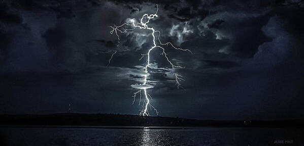Lightning Poster featuring the photograph Positive Striker - Oklahoma by Jesse Post