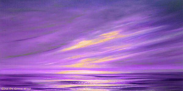 Abstract Poster featuring the painting Purple Abstract Sunset by Gina De Gorna