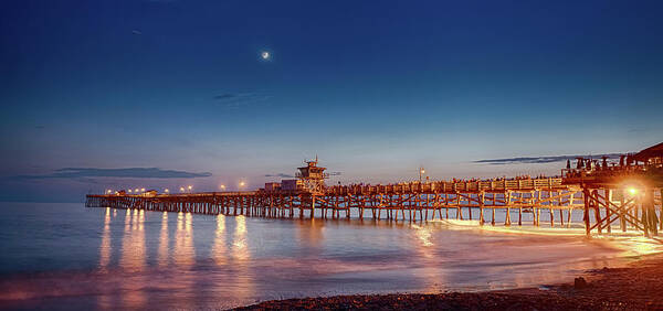 San Clemente Poster featuring the photograph Quarter the Moon by Scott Campbell