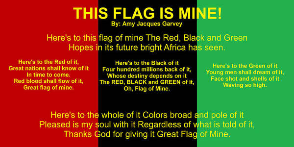 This Flag Is Mine Poster featuring the digital art RBG FLAG PLEDGE By Amy Jacques Garvey by Adenike AmenRa
