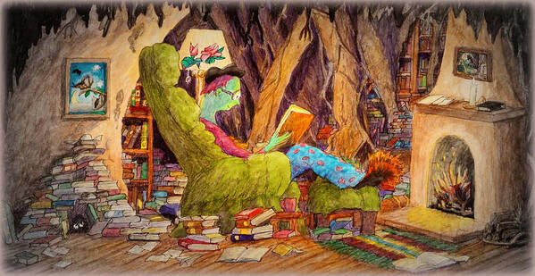 Reading Poster featuring the painting Reading is Magic pg 1 by Matt Konar
