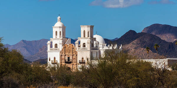 Architecture Poster featuring the photograph San Xavier Mission Tucson by Ed Gleichman