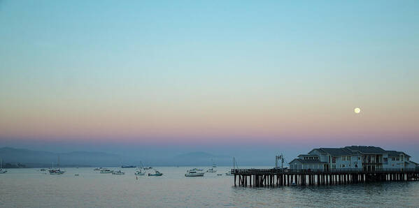 Santa Barbara Poster featuring the photograph Santa Barbara pier at dusk by Andy Myatt