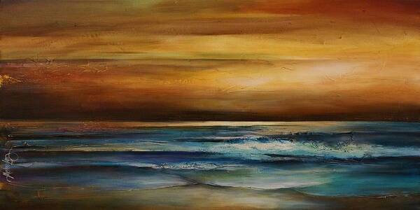 Seascape Poster featuring the painting Seascape 1 by Michael Lang