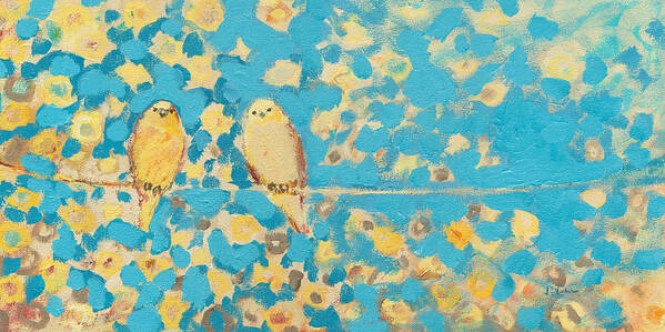 Impressionist Poster featuring the painting Sharing a Sunny Perch by Jennifer Lommers