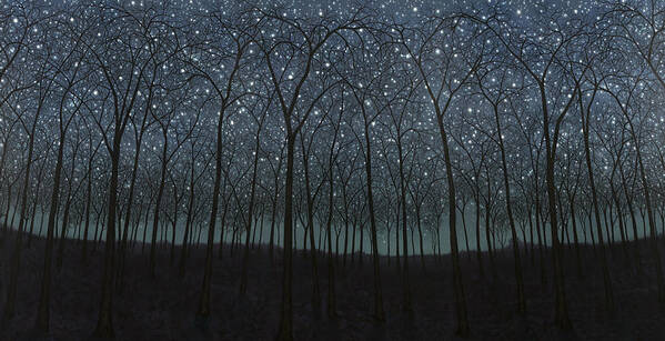 Stars Poster featuring the painting Starry Trees by James W Johnson