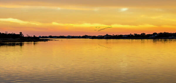 Sunset Poster featuring the photograph Sunset At Quogue Long Island by Cathy Kovarik