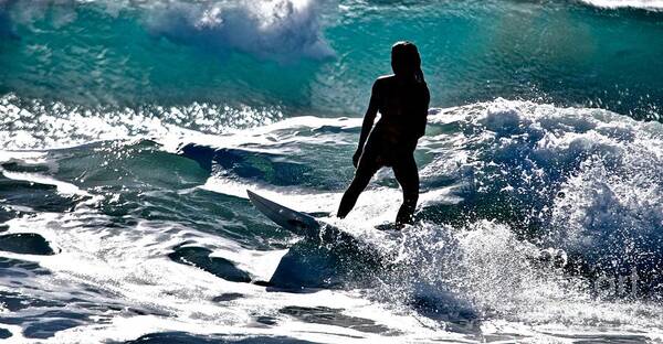 Surfer Poster featuring the photograph Soul Surfer  Kekaha Beach Kauai by Debra Banks