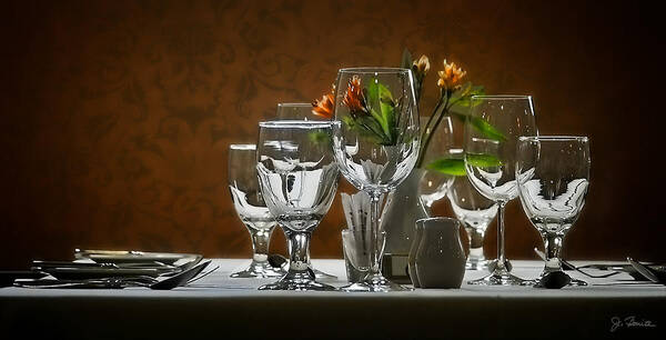 Glasses Poster featuring the photograph Table Setting by Joe Bonita