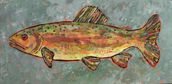 Fish Poster featuring the painting Teresa the trout by Phiddy Webb