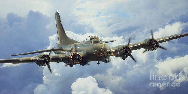 B17 Poster featuring the digital art The Flying Fortress by Airpower Art