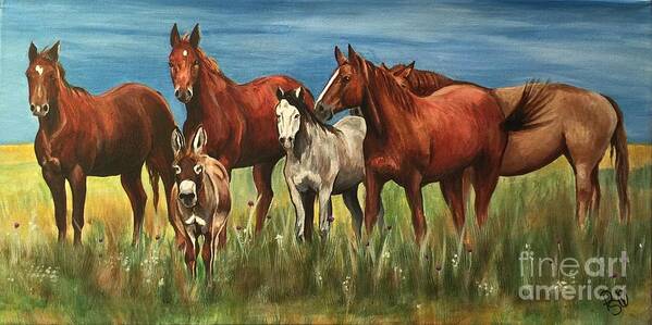 Horses Poster featuring the painting The Leader Of The Pack by Patty Vicknair