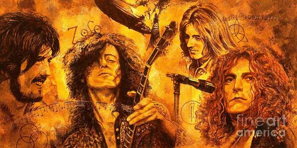 Led Zeppelin Poster featuring the painting The Legend by Igor Postash