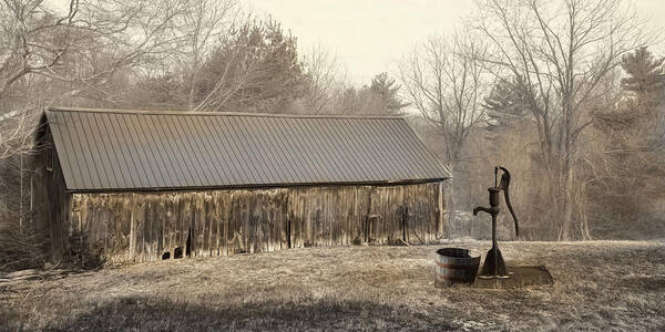 Barn Poster featuring the photograph The Old Well Pump by Robin-Lee Vieira