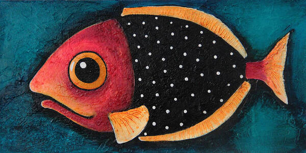 Whimsical Poster featuring the painting The Spotted Fish by Lucia Stewart
