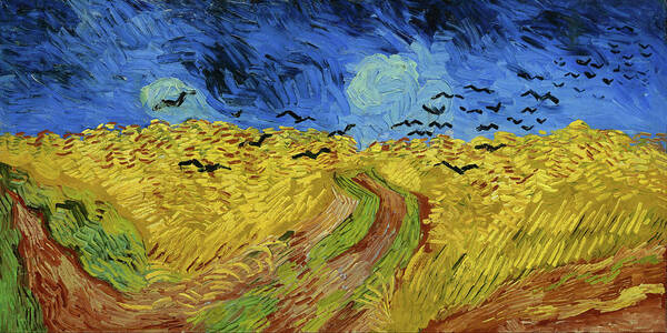 Wheat Field Poster featuring the painting Wheat field With Crows Van Gogh 1890 by Movie Poster Prints