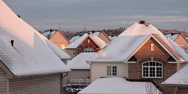 White Roofs Poster featuring the photograph White December Rooftops by Tatiana Travelways