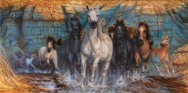  Poster featuring the painting Wild, Wild Horses by Wayne Pruse
