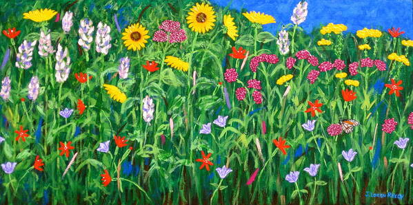 Wildflowers Painting Poster featuring the painting Wildflowers by J Loren Reedy