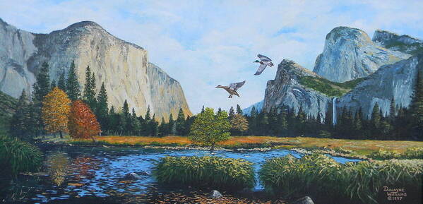 Yosemite Poster featuring the painting Yosemite by Duwayne Williams