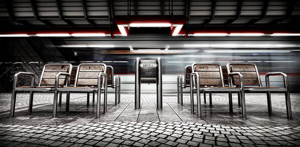 Roof Poster featuring the photograph ... Waiting Zone by Joerg Vollrath