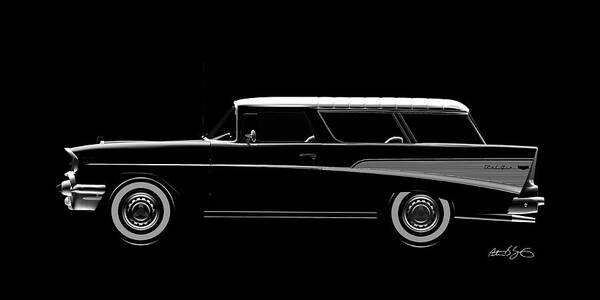 Auto Poster featuring the digital art 57 Chevy Nomad by Peter J Sucy