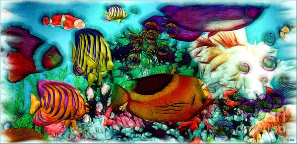 Aquarium Poster featuring the mixed media Aquarium by Daniel Janda