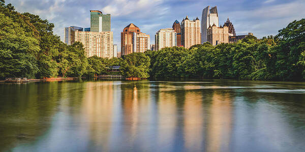 America Poster featuring the photograph Atlanta Skyline Panorama From Piedmont Park by Gregory Ballos