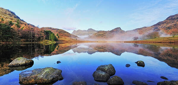 Tranquility Poster featuring the photograph Blea Tarn And The Langdales English by Dave Moorhouse