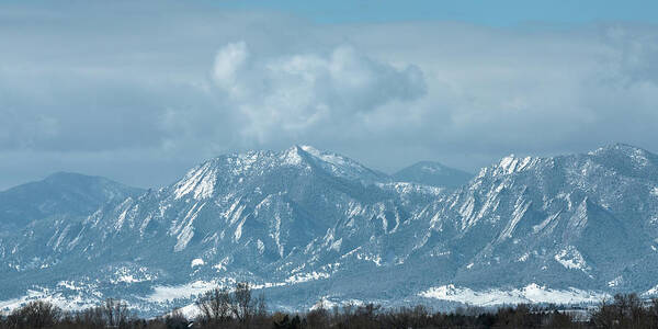 Flatirons Poster featuring the photograph Boulder Colorado Front Range Foothills Dusting by James BO Insogna