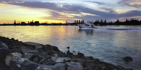 Tuncurry Photography Poster featuring the digital art Cruising into the sunset 0563 by Kevin Chippindall
