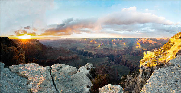 Poster featuring the photograph Grand Canyon At Sunset by Haisheng Lu