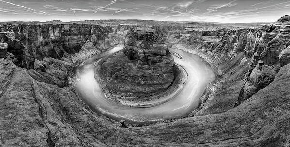 Horseshoe Bend Bw Photograph
Panoramic Poster featuring the photograph Horseshoe Bend Bw by Moises Levy