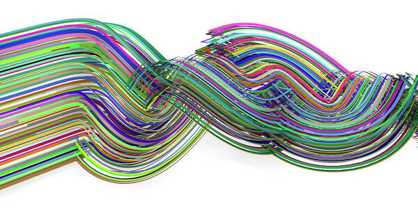 Colorful Poster featuring the digital art Lines and Curves 3 by Scott Norris