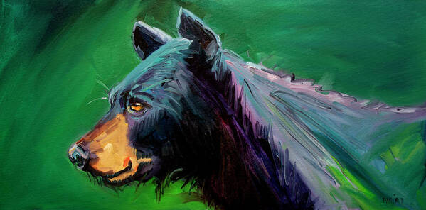 Bear Poster featuring the painting Looking the Other Way Bear by Diane Whitehead