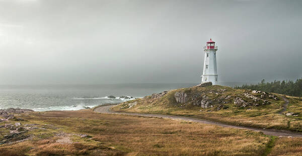 Lighthouse Poster featuring the photograph Louisbourg Lighthouse by Ginger Stein