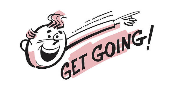Adult Poster featuring the drawing Man Pointing and Saying Get Going! by CSA Images