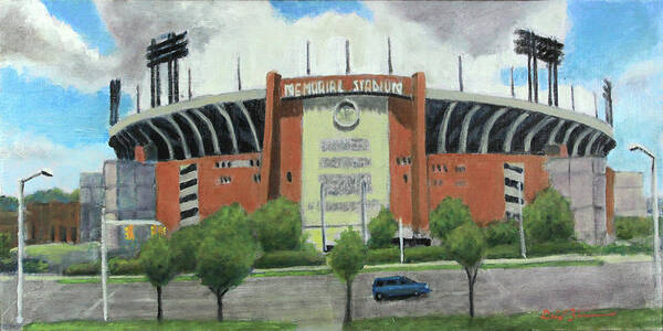 Baltimore Poster featuring the painting Memorial Stadium by David Zimmerman