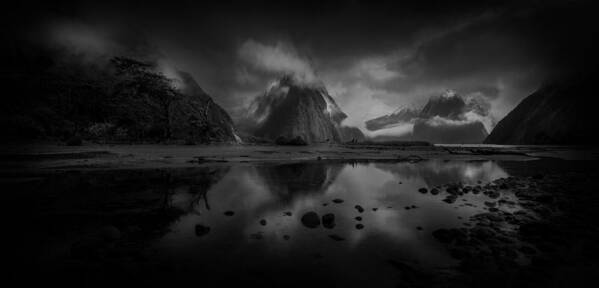 Panorama Poster featuring the photograph Milford Sound by Graeme