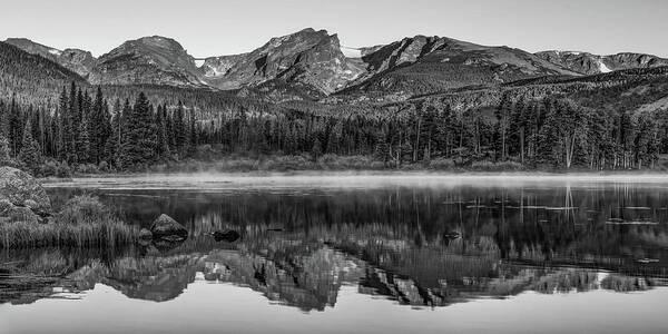 Rocky Mountains Poster featuring the photograph Rocky Mountain National Park Monochrome Morning Panorama by Gregory Ballos