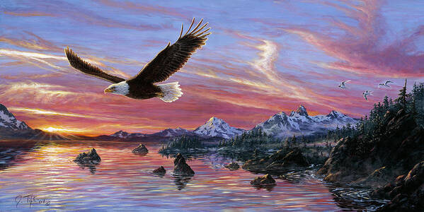 Silent Wings Of Freedom Poster featuring the painting Silent Wings Of Freedom by Jeff Tift