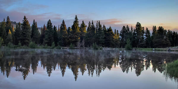 America Poster featuring the photograph Sprague Lake in Rocky Mountain National Park Panorama by Gregory Ballos