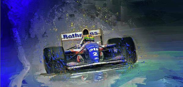 Ayrton Senna Poster featuring the digital art The Maestro by Alan Greene